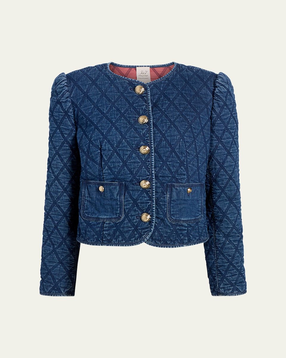 Gretchen Quilted Denim Jacket
